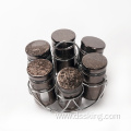 Hot selling black hexagonal spice jars set sealed can can keep fresh and easy to clean. It can be used in the kitchen